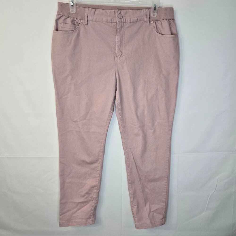 Tag Women's Pink Straight Leg Pants Size 16 - Comfortable Fit